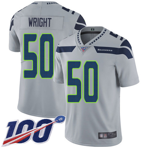 Seattle Seahawks Limited Grey Men K.J. Wright Alternate Jersey NFL Football #50 100th Season Vapor Untouchable->youth nfl jersey->Youth Jersey
